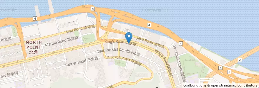 Mapa de ubicacion de King's Wine & Dine en China, Guangdong, Hong Kong, Hong Kong Island, New Territories, Eastern District.