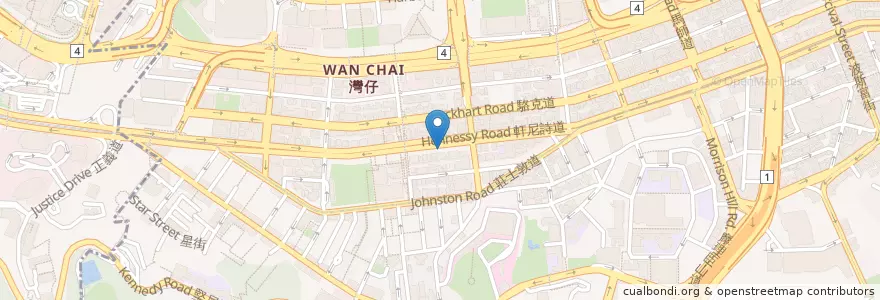 Mapa de ubicacion de Mensho Furyu en China, Guangdong, Hong Kong, Hong Kong Island, New Territories, Wan Chai District.
