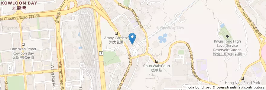 Mapa de ubicacion de Hang Seng Bank en 中国, 広東省, 香港, 九龍, 新界, 觀塘區 Kwun Tong District.