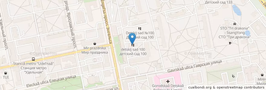 Mapa de ubicacion de детский сад 100 en Russia, Northwestern Federal District, Leningrad Oblast, Saint Petersburg, Vyborgsky District, Округ Светлановское.
