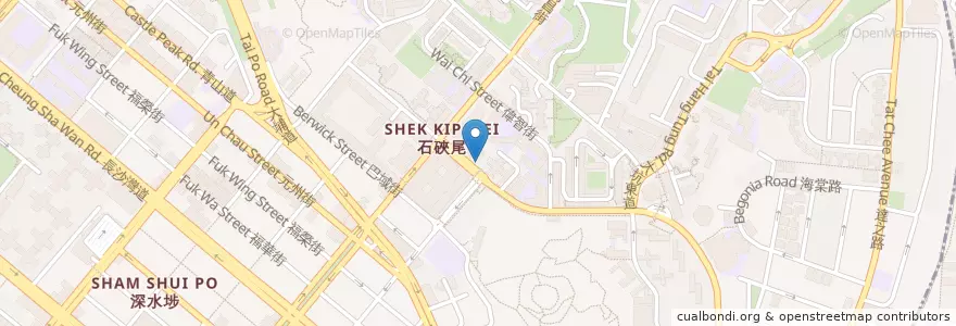 Mapa de ubicacion de Igarashi en China, Guangdong, Hong Kong, Kowloon, Wilayah Baru, 深水埗區 Sham Shui Po District.