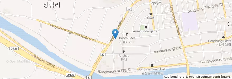 Mapa de ubicacion de 영광교회 (Yeonggwang Church) en Corée Du Sud, Gyeongsang Du Sud, 거창군.