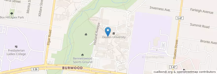 Mapa de ubicacion de Lecture Theatre 12 en 오스트레일리아, Victoria, City Of Whitehorse.
