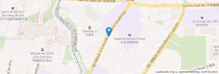 Mapa de ubicacion de 茉莉漢堡 en تايوان, تايبيه الجديدة, تايبيه, 北投區, 士林區.