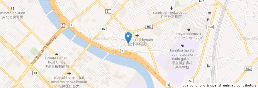 Mapa de ubicacion de 法性寺 en 日本, 福岡県, 福岡市, 博多区.