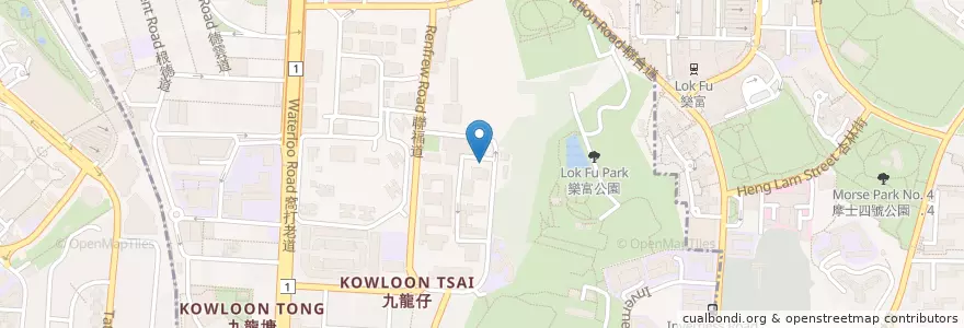 Mapa de ubicacion de Starbucks en 中国, 广东省, 香港, 九龍, 新界, 九龍城區.
