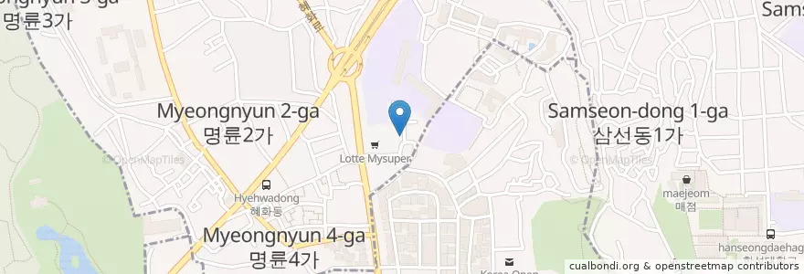 Mapa de ubicacion de 카페다오 en Zuid-Korea, Seoel, 성북구.