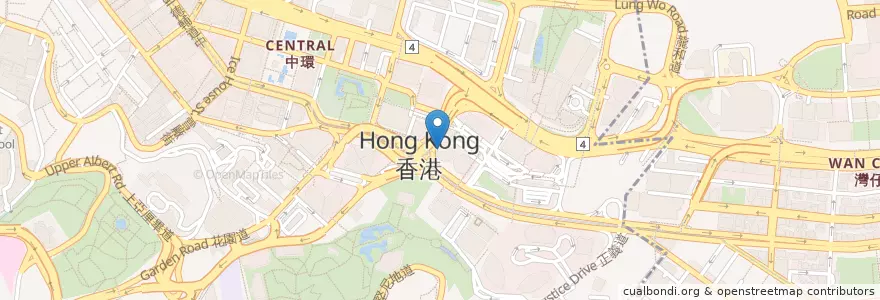 Mapa de ubicacion de Ruth's Chris Steak House en China, Provincia De Cantón, Hong Kong, Isla De Hong Kong, Nuevos Territorios, 中西區 Central And Western District.