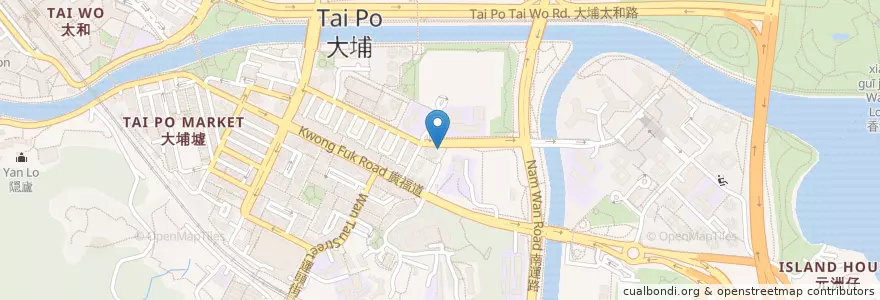 Mapa de ubicacion de Pizza Hut en Китай, Гонконг, Гуандун, Новые Территории, 大埔區 Tai Po District.