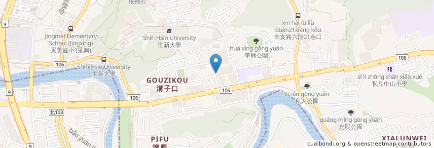 Mapa de ubicacion de 地下停車場出入口 en Taiwan, New Taipei, Taipei, Wenshan District.