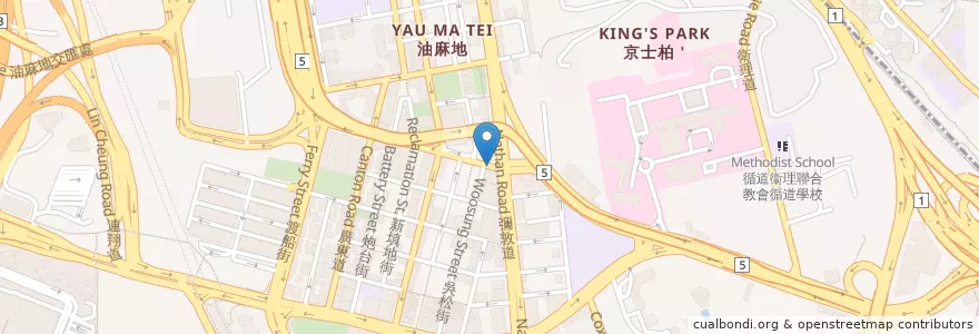 Mapa de ubicacion de Kong Fung RMB Exchange en Çin, Guangdong, Hong Kong, Kowloon, Yeni Bölgeler, 油尖旺區 Yau Tsim Mong District.