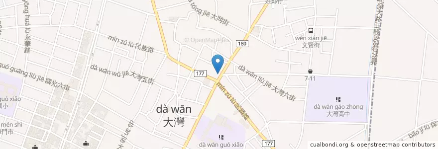 Mapa de ubicacion de 麗生藥師藥局大灣店 en Taïwan, Tainan, District De Yongkang.