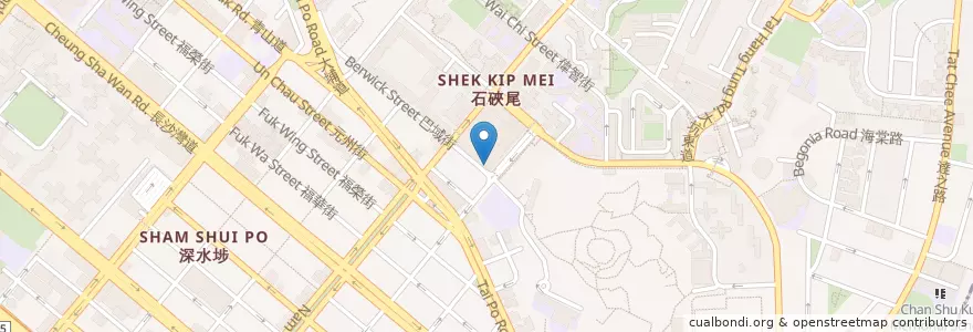 Mapa de ubicacion de Sands en China, Provincia De Cantón, Hong Kong, Kowloon, Nuevos Territorios, 深水埗區 Sham Shui Po District.