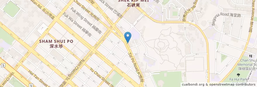 Mapa de ubicacion de McDonald's en 중국, 광둥성, 홍콩, 가우룽, 신제, 深水埗區 Sham Shui Po District.
