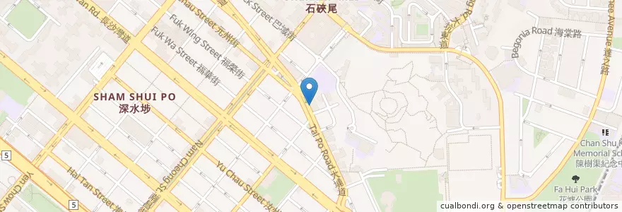 Mapa de ubicacion de Tai Lei Bistro en 中国, 广东省, 香港 Hong Kong, 九龍 Kowloon, 新界 New Territories, 深水埗區 Sham Shui Po District.