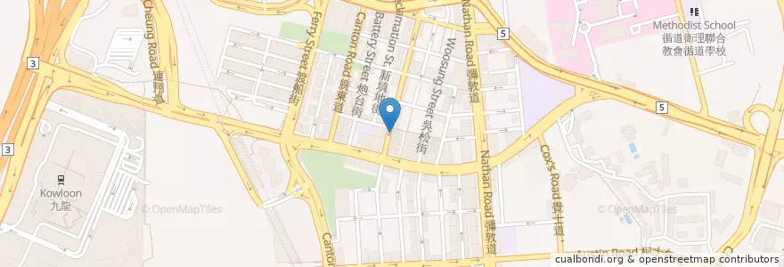 Mapa de ubicacion de 天記牛腩 Tin Kee Brisket en 중국, 광둥성, 홍콩, 가우룽, 신제, 油尖旺區 Yau Tsim Mong District.