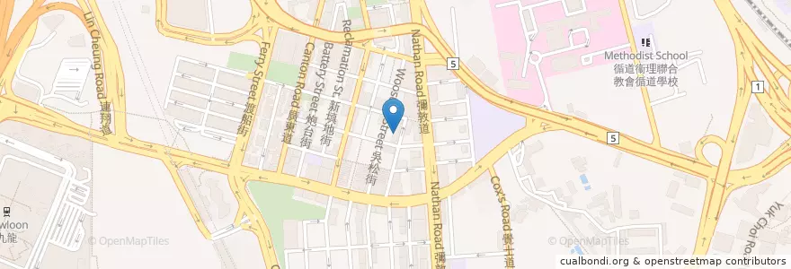 Mapa de ubicacion de BBQ Pork Restaurant en 중국, 광둥성, 홍콩, 가우룽, 신제, 油尖旺區 Yau Tsim Mong District.
