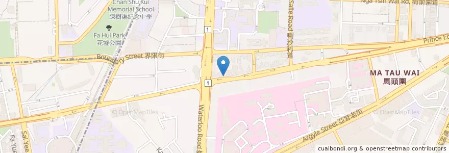 Mapa de ubicacion de Funful en Cina, Guangdong, Hong Kong, Kowloon, Nuovi Territori, 九龍城區 Kowloon City District.