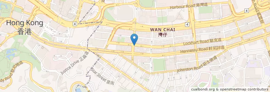 Mapa de ubicacion de Burger Joys en China, Guangdong, Hong Kong, Hong Kong Island, New Territories, Wan Chai District.