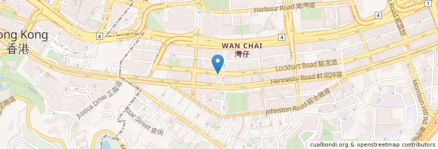 Mapa de ubicacion de Hay-Hay Kitchen en Chine, Guangdong, Hong Kong, Île De Hong Kong, Nouveaux Territoires, 灣仔區 Wan Chai District.