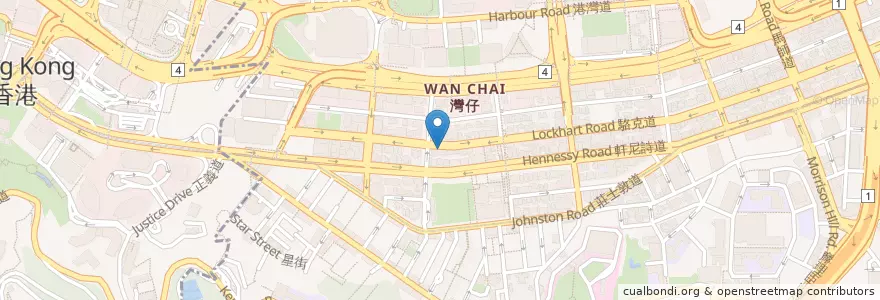 Mapa de ubicacion de Pub-Pine Bar en China, Guangdong, Hong Kong, Pulau Hong Kong, Wilayah Baru, 灣仔區 Wan Chai District.