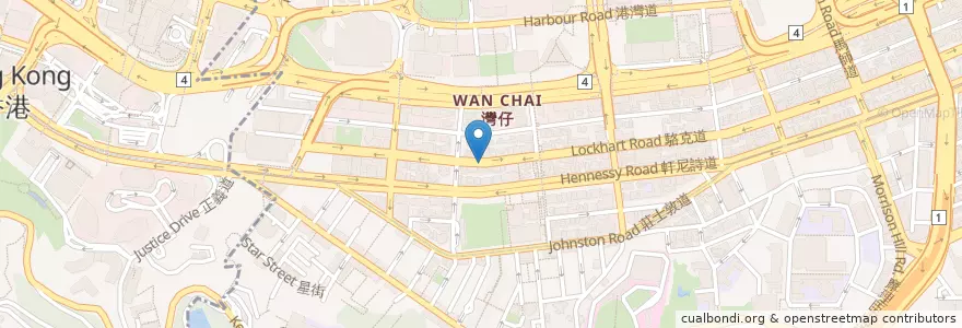 Mapa de ubicacion de Hawaii Club en China, Guangdong, Hongkong, Hongkong, New Territories, 灣仔區 Wan Chai District.