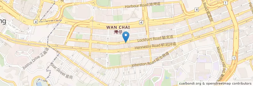Mapa de ubicacion de 港豐找換 Kong Fung Exchange en 中国, 広東省, 香港, 香港島, 新界, 灣仔區 Wan Chai District.