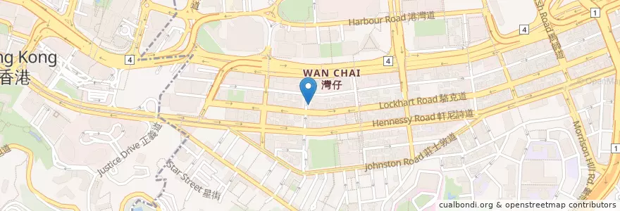Mapa de ubicacion de Club Venus en China, Guangdong, Hongkong, Hong Kong Island, New Territories, 灣仔區 Wan Chai District.