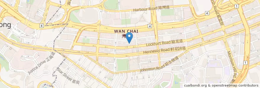 Mapa de ubicacion de Cock Eye Club en Китай, Гуандун, Гонконг, Гонконг, Новые Территории, 灣仔區 Wan Chai District.
