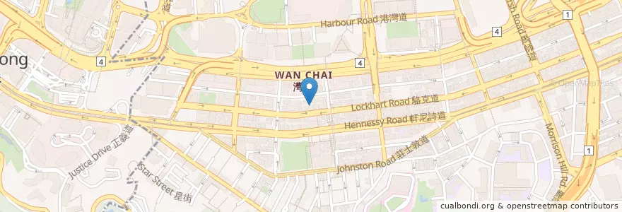 Mapa de ubicacion de 8號冰室 en 중국, 광둥성, 홍콩, 홍콩섬, 신제, 灣仔區 Wan Chai District.