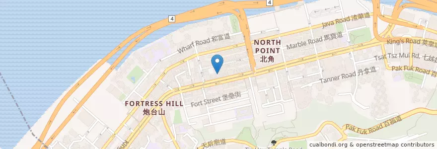 Mapa de ubicacion de Nanyang Commercial Bank en 중국, 광둥성, 홍콩, 홍콩섬, 신제, 東區 Eastern District.