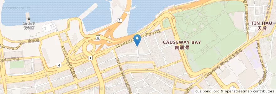 Mapa de ubicacion de Tsui Wah Restaurant en Китай, Гуандун, Гонконг, Гонконг, Новые Территории, 灣仔區 Wan Chai District.