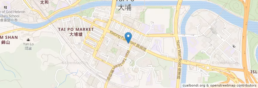 Mapa de ubicacion de 美利餐廳 MuRRay en China, Hongkong, Guangdong, New Territories, 大埔區 Tai Po District.