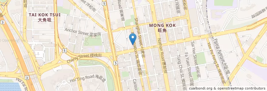 Mapa de ubicacion de Dr. Patrick Chan Dental Clinic en 중국, 광둥성, 홍콩, 가우룽, 신제, 油尖旺區 Yau Tsim Mong District.