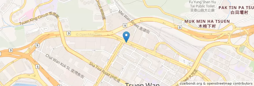 Mapa de ubicacion de Amuse en 중국, 광둥성, 홍콩, 신제, 荃灣區 Tsuen Wan District.