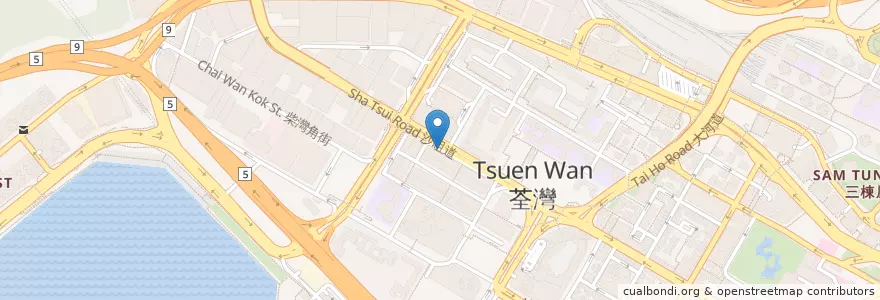Mapa de ubicacion de 交通銀行 Bank of Communications en Китай, Гуандун, Гонконг, Новые Территории, 荃灣區 Tsuen Wan District.