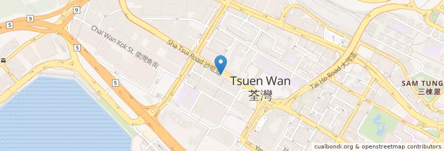 Mapa de ubicacion de Heung Wo Animal Medical Centre en China, Guangdong, Hong Kong, New Territories, Tsuen Wan District.