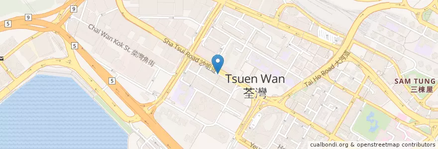 Mapa de ubicacion de 新口味 Rich Kitchen en الصين, غوانغدونغ, هونغ كونغ, الأقاليم الجديدة, 荃灣區 Tsuen Wan District.