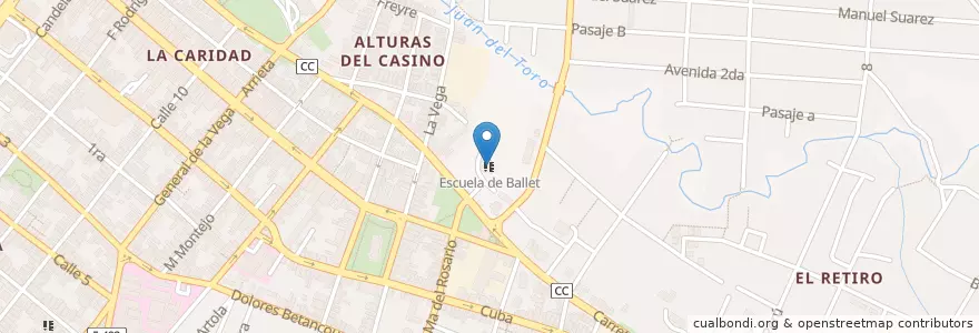 Mapa de ubicacion de Escuela de Ballet en کوبا, Camagüey, Camagüey, Ciudad De Camagüey.
