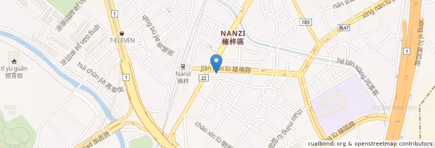 Mapa de ubicacion de 吳家羊肉 en تايوان, كاوهسيونغ, 楠梓區.