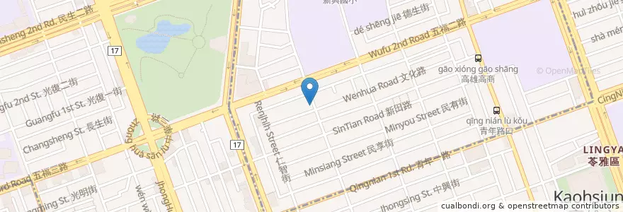 Mapa de ubicacion de 查爾斯廚房 en 台湾, 高雄市, 新興区.