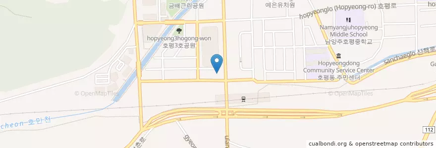 Mapa de ubicacion de 국민은행 en كوريا الجنوبية, 경기도, 남양주.