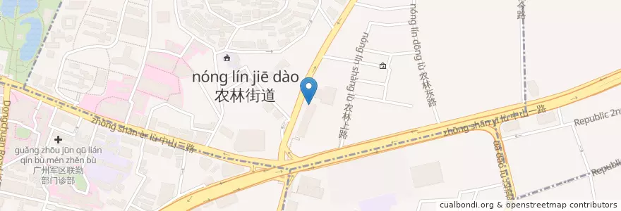 Mapa de ubicacion de KFC en الصين, غوانغدونغ, 广州市, 越秀区.