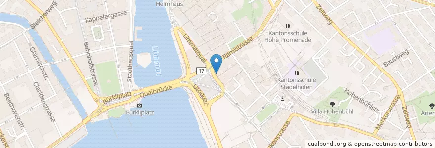 Mapa de ubicacion de Sternen Grill en Switzerland, Zurich, District Zurich, Zurich.
