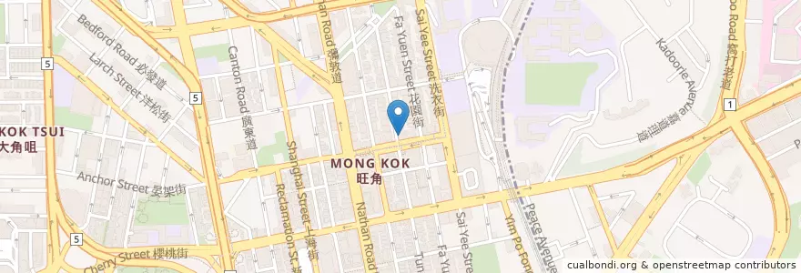 Mapa de ubicacion de 麥當勞 McDonald's en Çin, Guangdong, Hong Kong, Kowloon, Yeni Bölgeler, 油尖旺區 Yau Tsim Mong District.