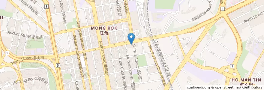 Mapa de ubicacion de Starbucks en Çin, Guangdong, Hong Kong, Kowloon, Yeni Bölgeler, 油尖旺區 Yau Tsim Mong District.