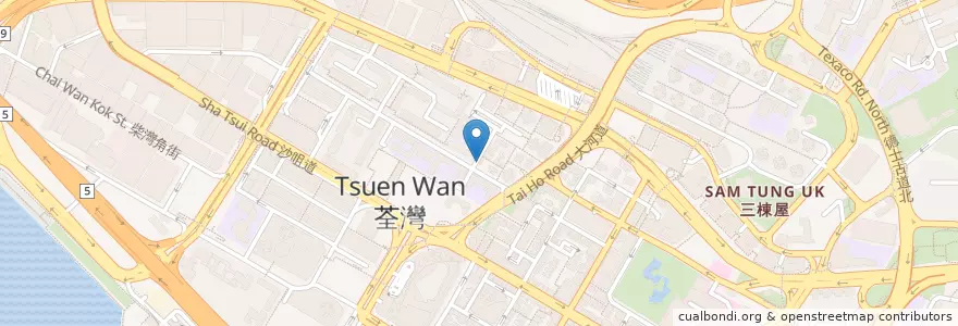 Mapa de ubicacion de Baba's Station en Китай, Гуандун, Гонконг, Новые Территории, 荃灣區 Tsuen Wan District.