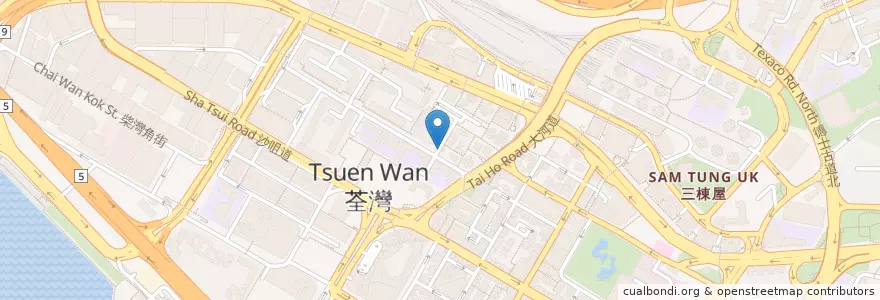 Mapa de ubicacion de MR&MS Burger en Chine, Guangdong, Hong Kong, Nouveaux Territoires, 荃灣區 Tsuen Wan District.