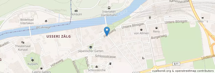 Mapa de ubicacion de Maestro Grill en スイス, ベルン, Verwaltungsregion Oberland, Verwaltungskreis Interlaken-Oberhasli, Interlaken.