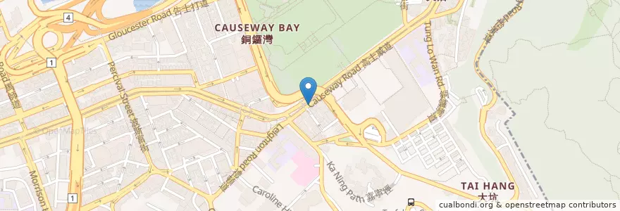 Mapa de ubicacion de King's Cafe en الصين, غوانغدونغ, هونغ كونغ, جزيرة هونغ كونغ, الأقاليم الجديدة, 灣仔區 Wan Chai District.